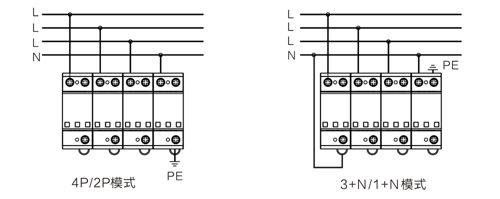 WB-B120 型 二級(jí)電源防雷器 接線圖