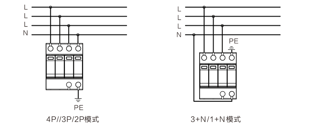 WB-B80 型 二級電源防雷器 接線圖