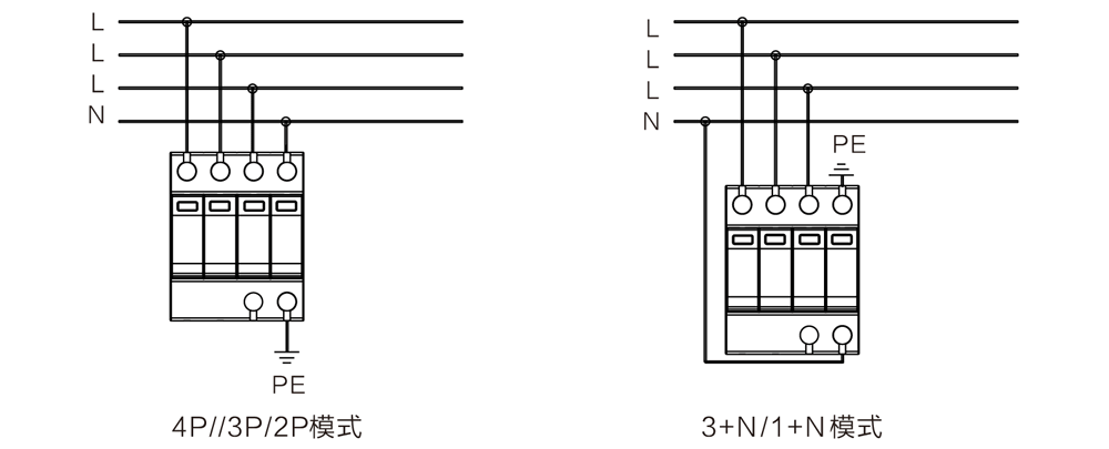 WB-B60 型 二級電源防雷器 接線圖